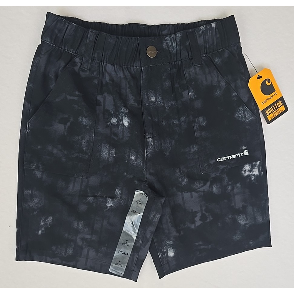 T Carhartt LWD Kids Short - Caviar Black - S-8/10 | Durable Cotton Twill